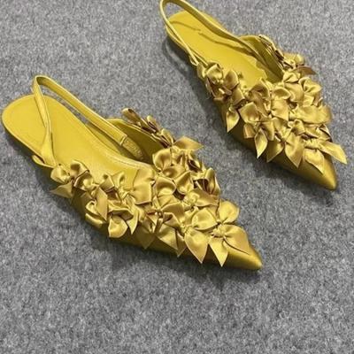 Модная женская обувь 2024 года, модные женские сандалии без застежек, горячая распродажа, сандалии с бабочкой, женские брендовые сандалии на плоской подошве с закрытым носком