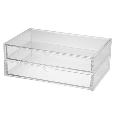 MUJI Штабелируемый акриловый ящик с двумя выдвижными ящиками и крышкой, Большой, Прибл. Ш x 17 см Г x 82998290. 25,5 см 9,5 см В,