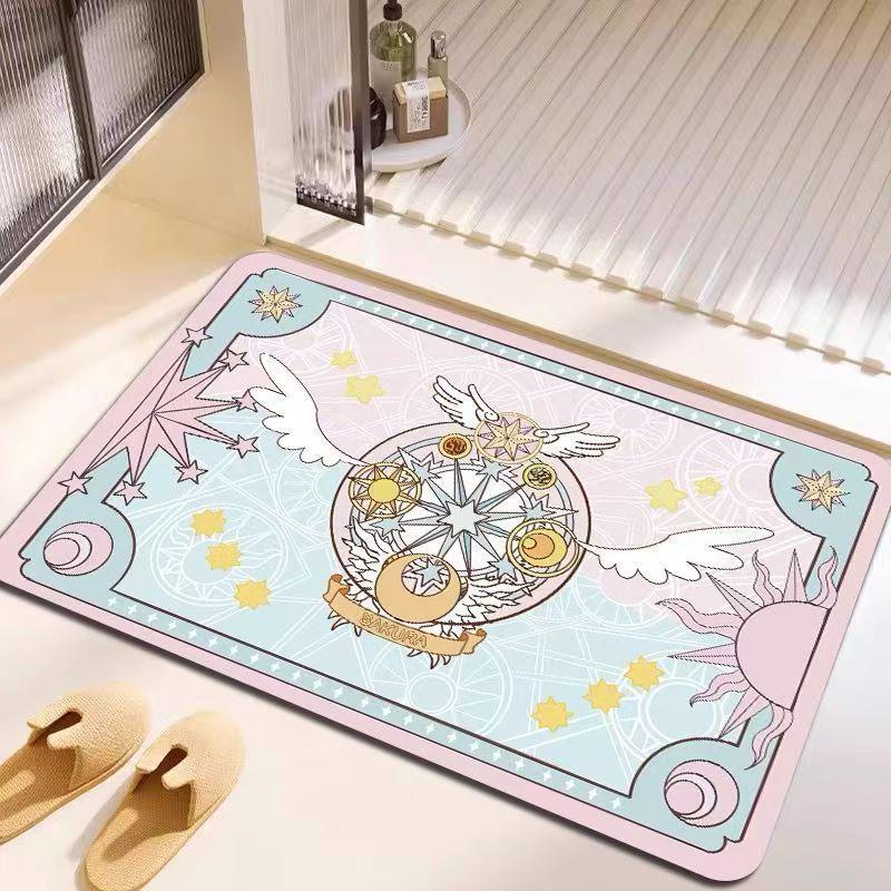 Коврик для ванной комнаты Cardcaptor Sakura из диатомитовой грязи, быстросохнущий, нескользящий