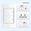Стандарт ЕС, Корея, 4*2 настенный выключатель света, розетка, USB-разъем для зарядки типа C, 1/2/3/4/Gang 2-позиционный переключатель для панели ПК, включение, выключение, телевизор, телефон