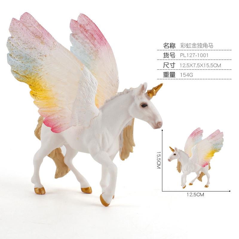 Animal Model Mythical Beast Toy Large Unicorn Rainbow Horse Pegasus Elf Sheep Ornament Doll