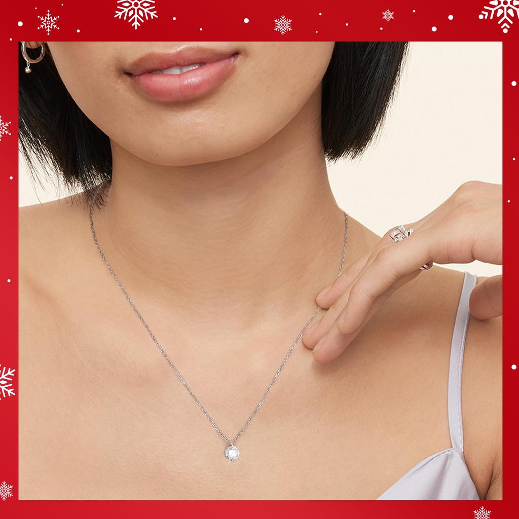 Moissanite 4 Single 925 Moissanite Pendant Hypoallergenic To White Gold Adjustable Gift Box Birthday Gift 45cm Adjuster Total Carats [KRKC] Women's