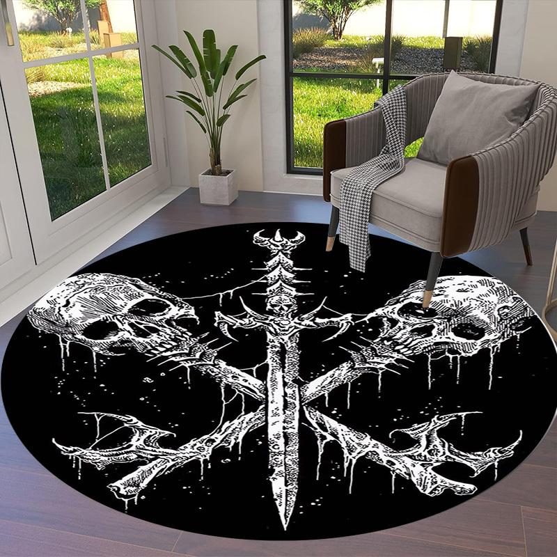 1pc Office Carpet Chair Mats Skulls and Crossbones Emblem Perfect for Decorating Office Chairs, Living Rooms, Or Bedrooms