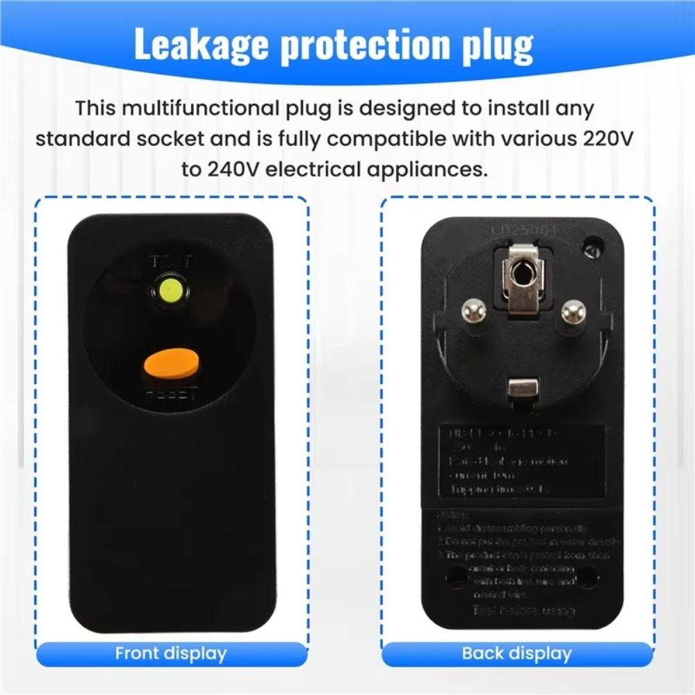10mA Circuit Breaker Plug EU Plug Leakage Protection Plug Personal Protection