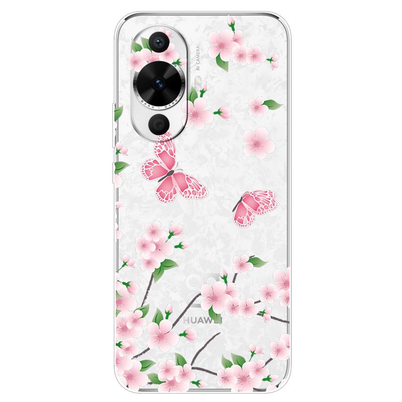 Чехол для Huawei Nova 12s Цветы Прозрачный ТПУ Силикон Funda Capa для Huawei nova 12s Мягкие Чехлы Nova12S 12 s Прозрачный Coque сумка