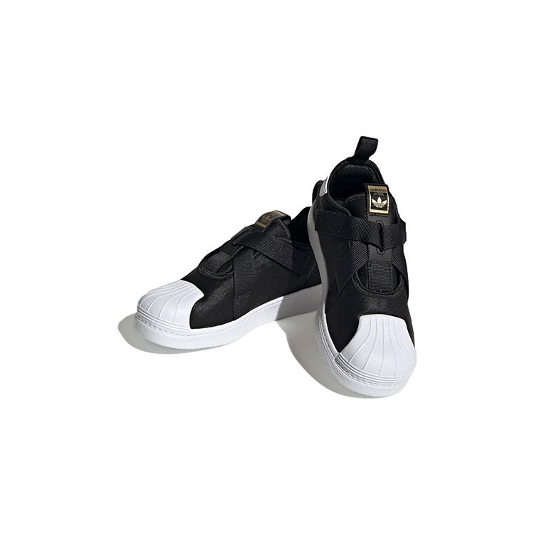 adidas Детские кроссовки Superstar 360 Little Kid Black White Gold Core-Black Gold-Metalic Cloud-White HQ6080
