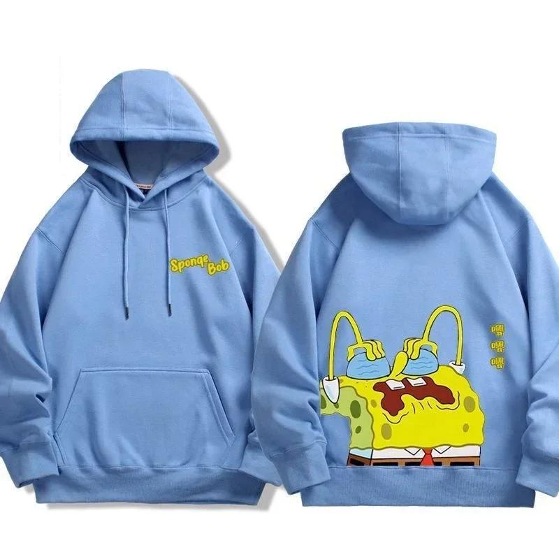 2025 MINISO Animation Spongebob Squarepants Sweatshirt Cartoon Polyester Hoodies for Autumn and Winter Thin or Fleeced Long-Sleeved Hooded