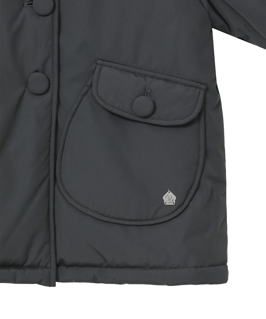 BAUF Round Double Button Puffer Jacket [Charcoal]