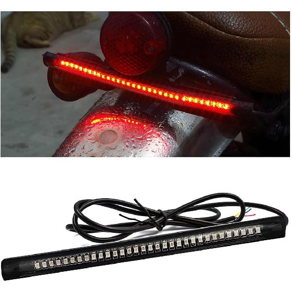 KVAEY 2PCS Universal LED Strip Tail Brake Stop Light, 8" Flexible LED Light Strip Turn Signal License Plate Lights, 12V Waterproof 32LED Light Strip