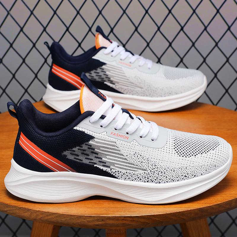 Модная мужская обувь, осенние слипоны, мужские туфли, дышащая сетка, спортивная обувь на шнуровке, удобная, повседневная, легкая, кроссовки для бега для мужчин