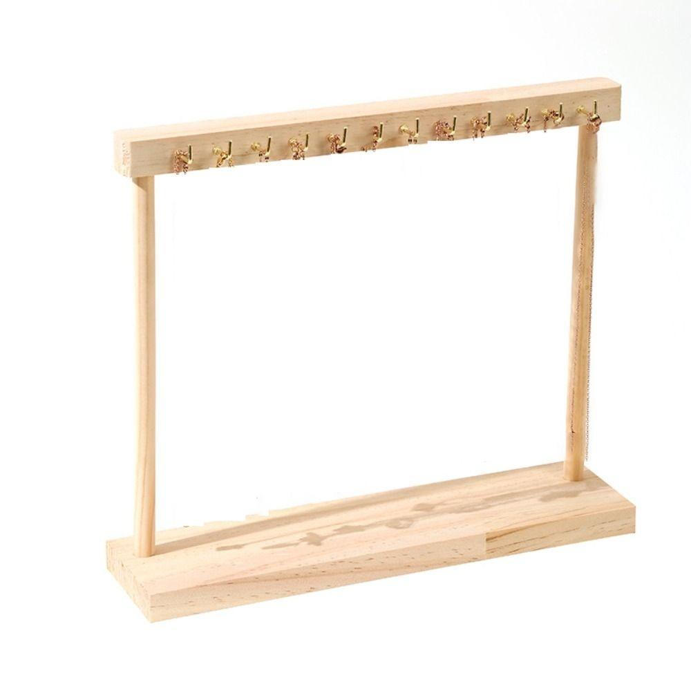 New Large Necklaces Easel Solid Wood 12/18 Hooks Jewelry Collection Rack Removable Bracelet Display Board Set Up Stalls