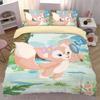 Cartoon Motif,Microfibre Bedding Sets, Children's Bed Linen with Zip Room Decor Duvet Cover for Teenagers Adult 3-Piece