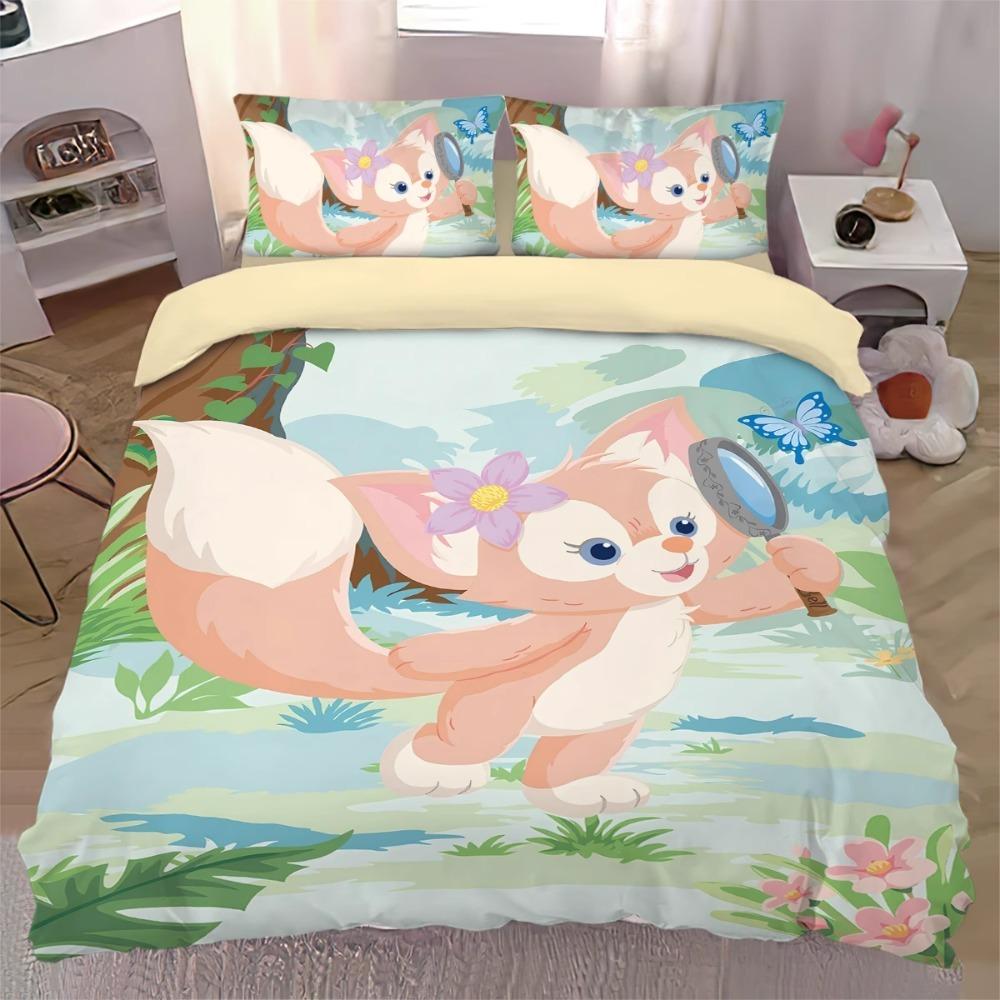 Cartoon Motif,Microfibre Bedding Sets, Children's Bed Linen with Zip Room Decor Duvet Cover for Teenagers Adult 3-Piece