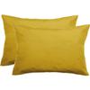 Set of 2 Percale Pillowcases Pure Combed Long-staple Cotton 80 Threads/cm² South Wind - Mustard - Set of 2 Pillowcases 50
