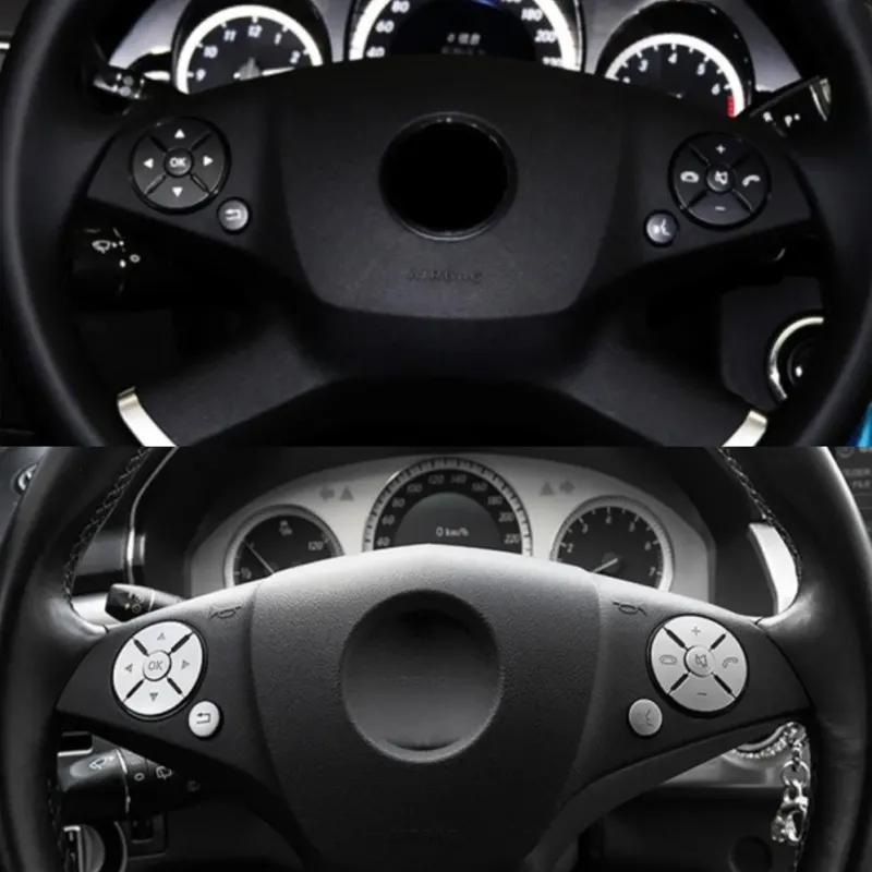 Автозапчасти для Mercedes Benz C E S GLK Class W204 W212 W221 X204 Накладка на кнопку рулевого колеса Автонаклейка Аксессуары для интерьера