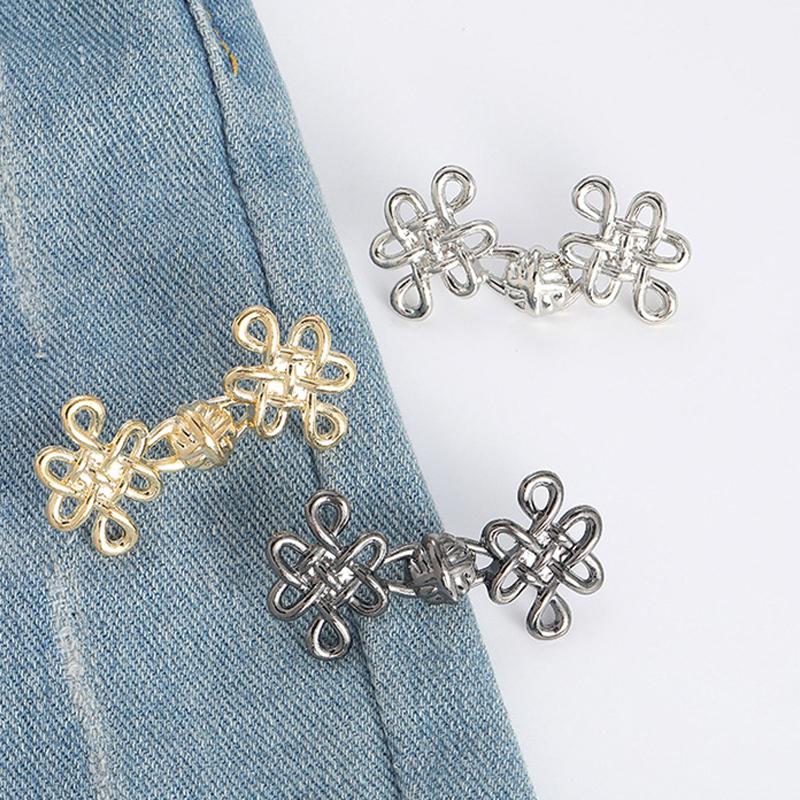 Китайский узел пряжка на талии съемные зажимы для брюк утягивающий пояс без гвоздей металлические кнопки для украшения джинсов