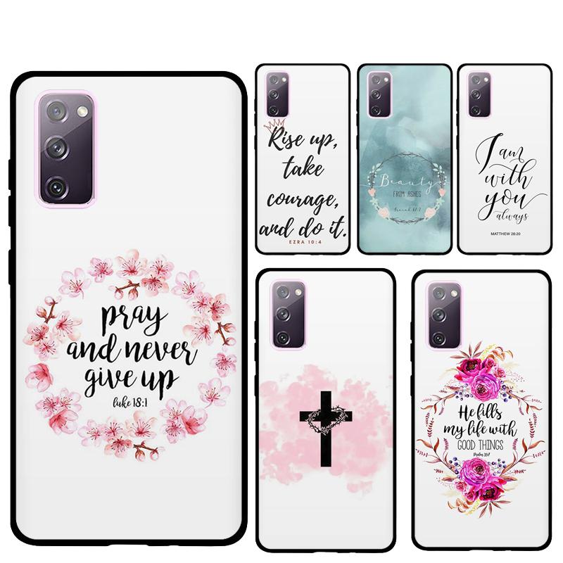 Bible Verse Faith Jesus cross Phone Case For Samsung Galaxy S25 Ultra S9 S10 S20 S21 S22 Plus S24 FE S23 Ultra Back Cover