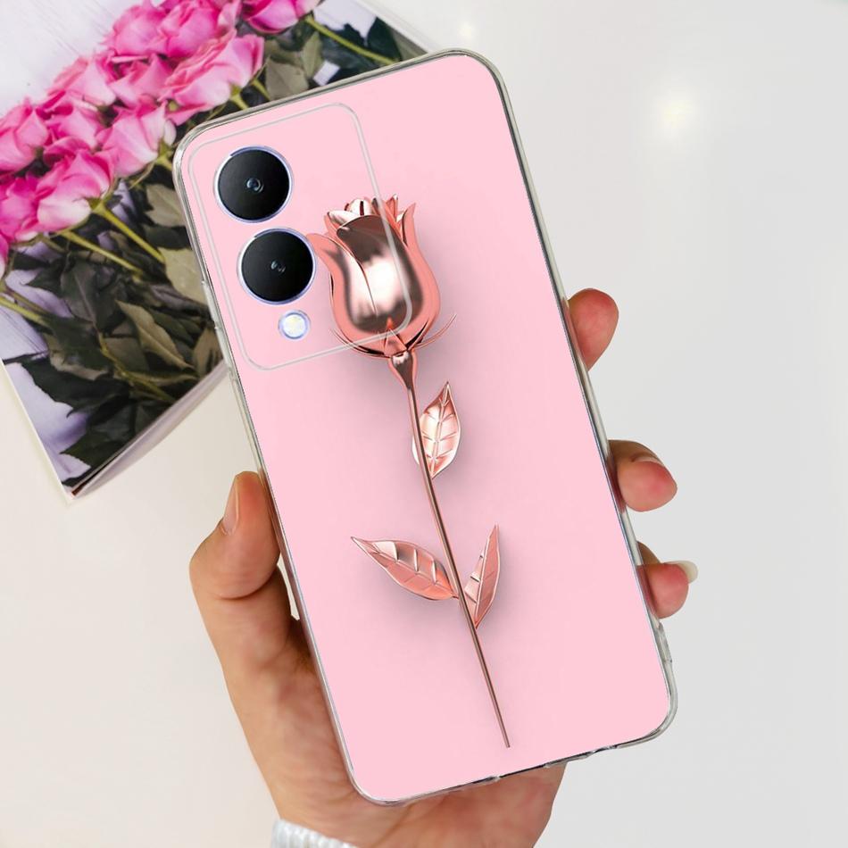 For Vivo Y17s Case 2023 Elegant Pattern Soft Silicone TPU Phone Back Cover For Vivo Y17s 4G VivoY17s Y 17S Bumper