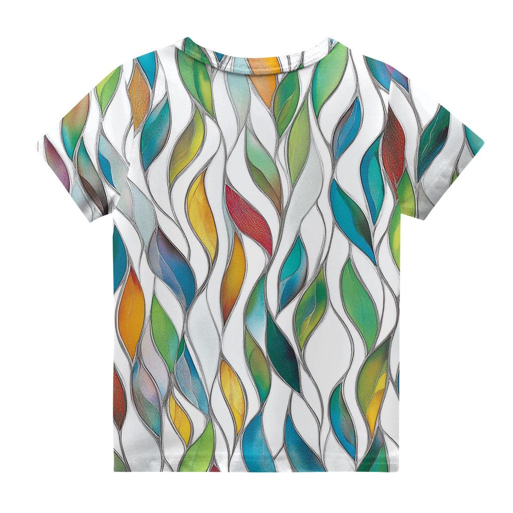 Летний топ с круглым вырезом и 3D-цветочным принтом, модные повседневные футболки с короткими рукавами для девочек