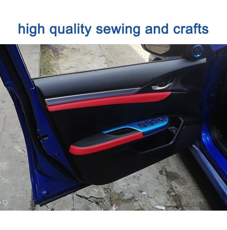 Fits 2016-2021 Honda Civic, Tenth Gen Leather Door Panel Armrest.