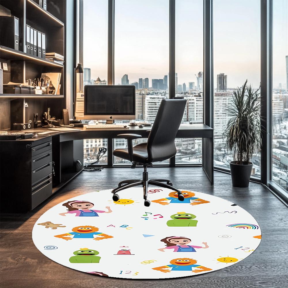 Ms. Rachel Printed Round Rug Carpet Chair Rug Area Rug Entryway Doormats,for Office Chair Living Room Bedroom Kitchen Room.
