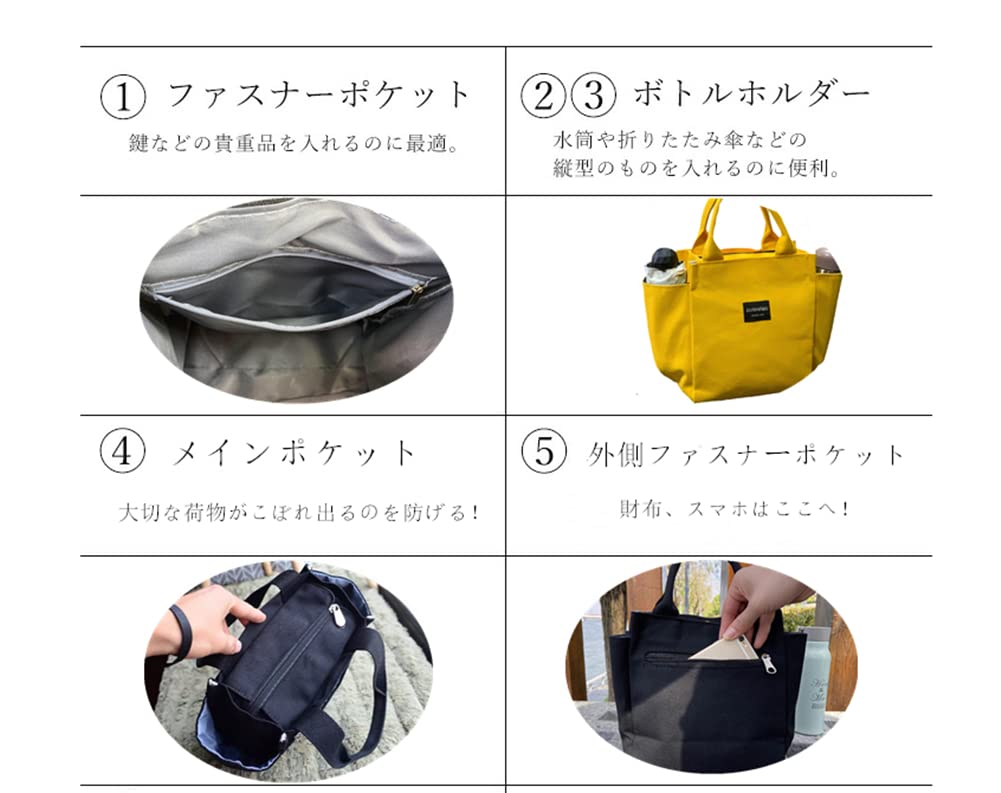 Мини-сумка-тоут для холщовой сумки-тоут, удобная для обеда, поездок на работу, ручная сумка [SEYIXU] Женская, Сумка, Маленькая, Взрослая, Милая, Стильная, Легкая, Функциональная, Использование, Сумка,