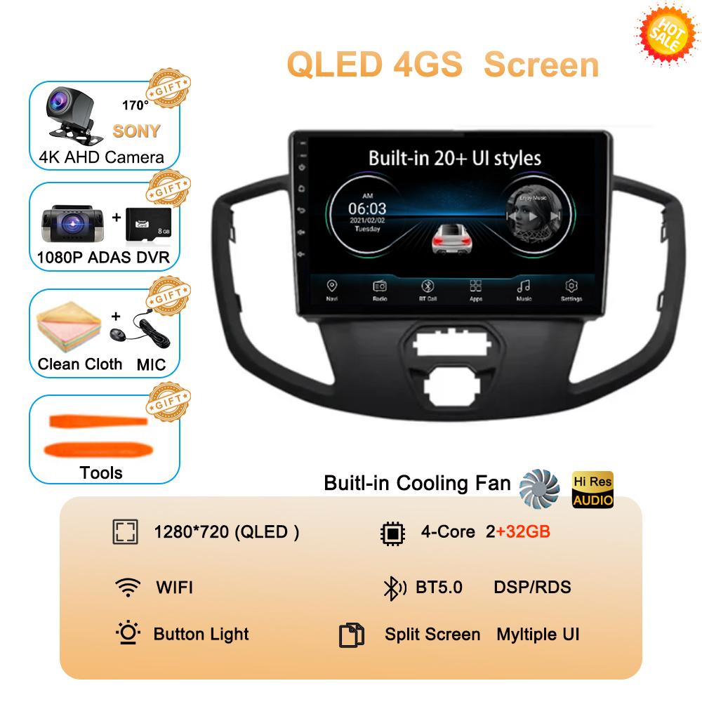 Android 14 Auto Carplay для Ford Transit 2015 - 2018 Автомобильный Радио Мультимедиа Видео Плеер Навигация GPS Стерео 360 Камера WIFI+4G