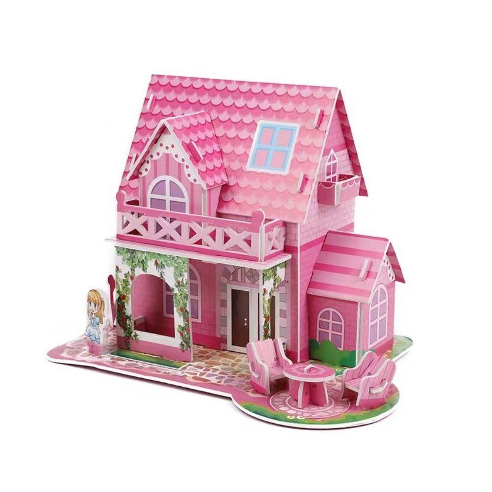 Cardboard 3D Castle Airplane Assembly Model 3d Puzzles Building Block Toy Kindergarten