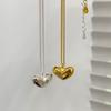 Smooth Hollowed Out Love Necklace, Three-dimensional Heart Shaped Pendant, Collarbone Chain, Light Luxury, High-end Feel, and Versatile