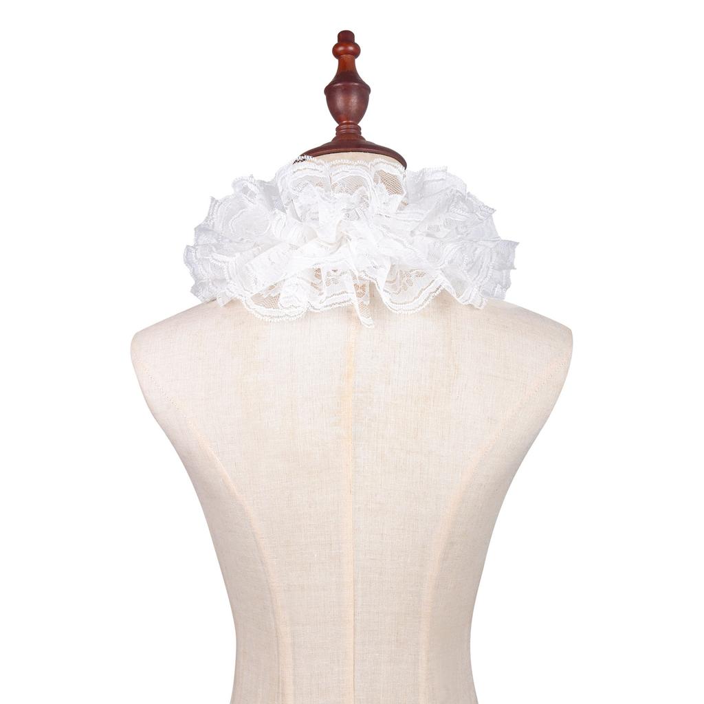 Элегантный жабо-воротник, многослойный кружевной воротник для маскарадов, вечеринок, косплей-мероприятий, воротник, костюмное шейное украшение, для всех возрастов