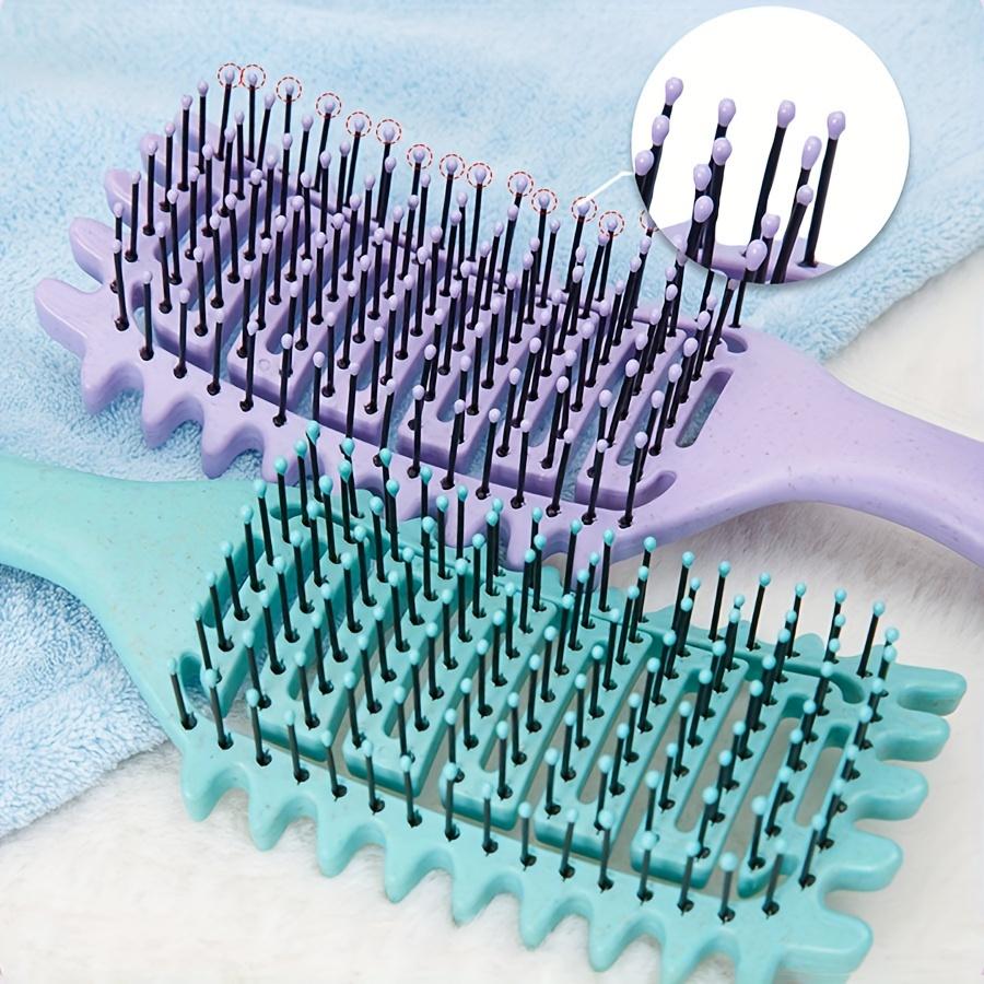 Anti-Static Curly Hair Comb with Massage Nodes - Gentle Detangling & Scalp Massage for Long Hair, Ergonomic Handle, 6 Colors - Home Use & Travel