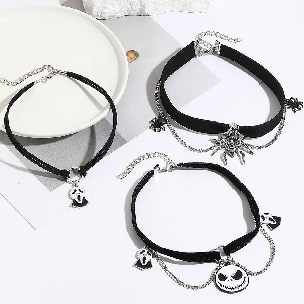 Ожерелье для женщин Готические украшения Хэллоуин Темная летучая мышь Призрак Череп Подвеска Тыква Паук Хэллоуин Ожерелье Красивое элегантное ожерелье для нее