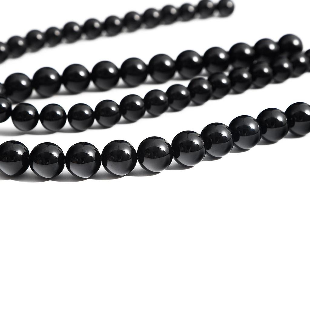 4-14 мм/28-92 шт. натуральный черный агат круглые бусины для изготовления ювелирных изделий DIY браслет ожерелье