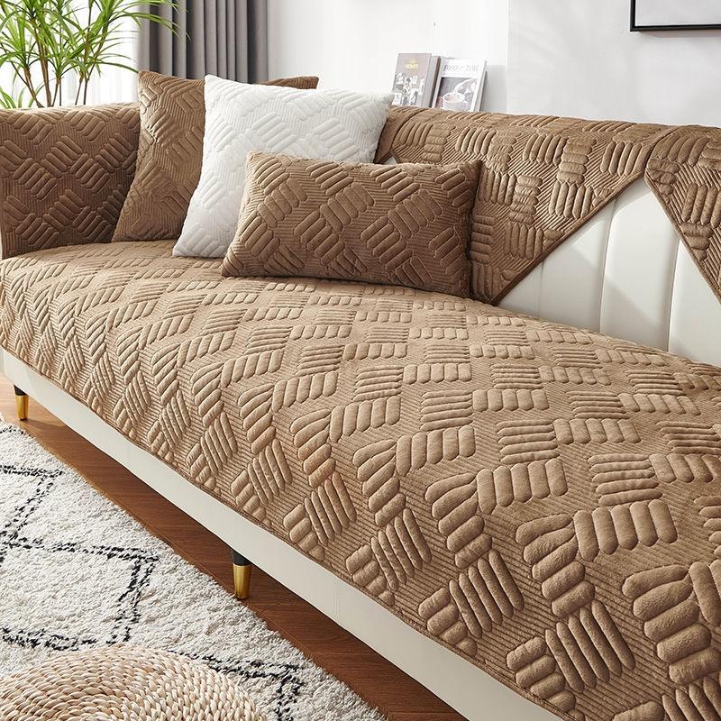 Утолщенный плюшевый чехол для дивана, универсальный нескользящий коврик для дивана, зимнее теплое полотенце для дивана, чехлы для дивана для гостиной, домашний декор