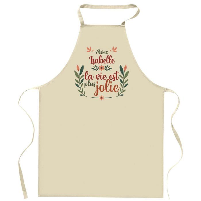 Tablier de cuisine - Isabelle la vie est plus jolie - Impression bretonne - Coton résistant - Fabriqué en France