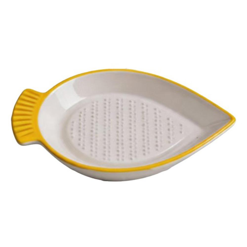 Ceramic Garlic Ginger Grater Non-Slip Garlic Shredding Plate Seasoning Dipping Dish Restaurants