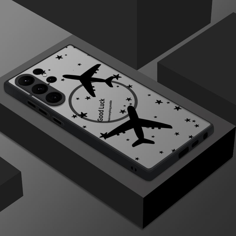 Mountain Peak Aircraft Print Case For Samsung Galaxy S25 S23 S24 Ultra S21 S20 S24 FE S22 Plus For Magsafe Magnetic Matte Cover