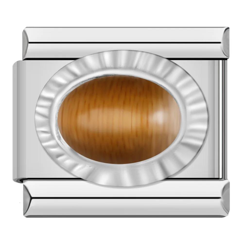 2023 Мода Сердце Эллиптический Прямоугольник CZ Шарм Итальянские Звенья Подходит Для Браслета 9 мм Из Нержавеющей Стали Изготовление Ювелирных Изделий DJ692