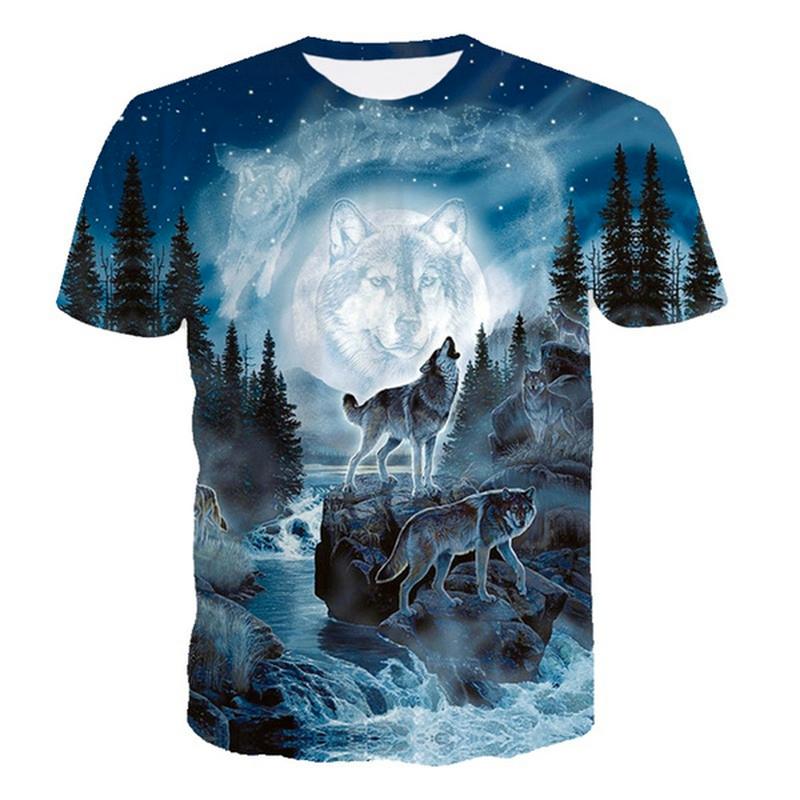 Футболки с 3D принтом волка для мужчин и женщин, летние индивидуальные крутые футболки с графическим принтом, футболка унисекс с коротким рукавом, большие размеры