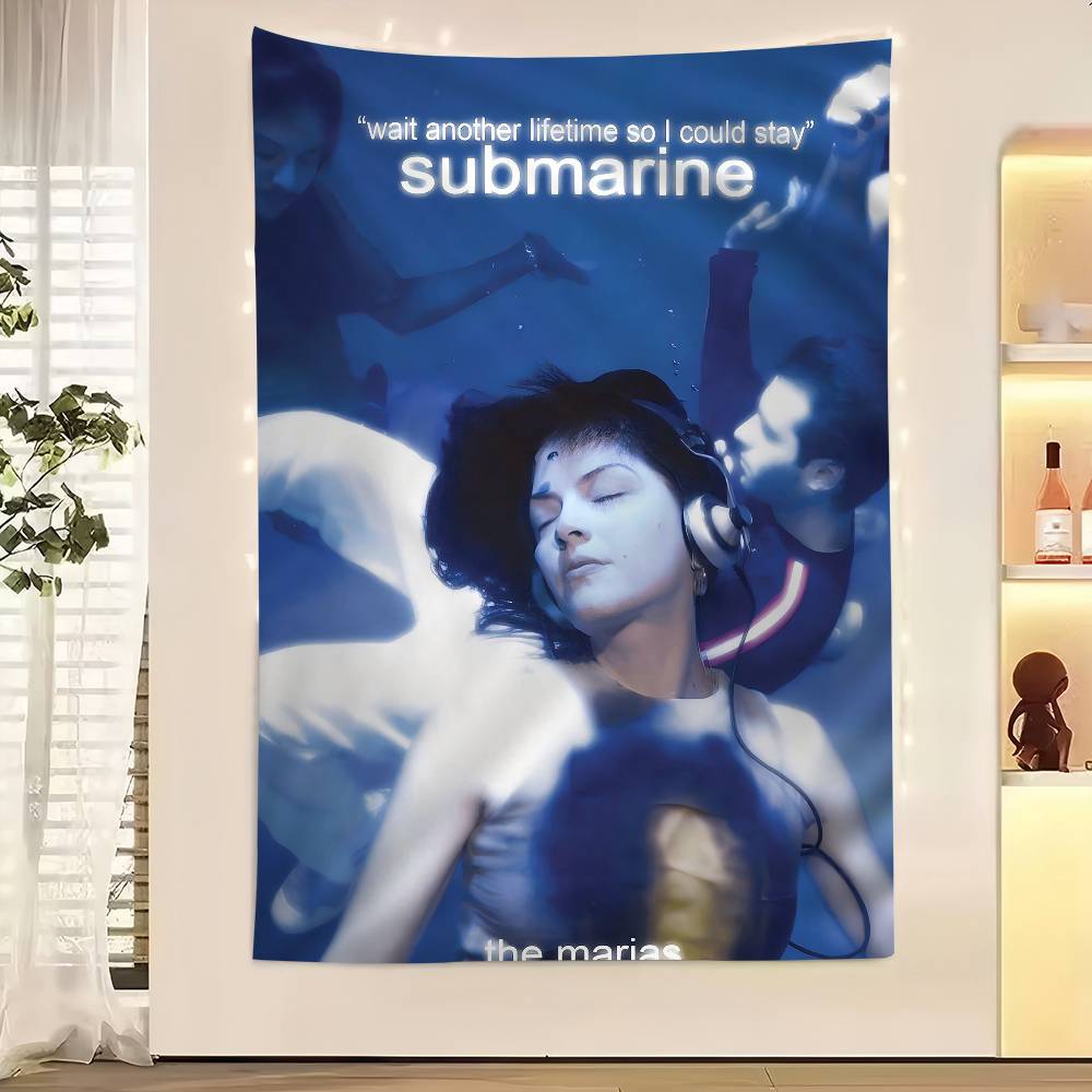 THE MMARIAS SUBMARINE Band Anime Tapestry Hippie Flower Wall Carpets Dorm Decor Cheap Hippie Wall Hanging