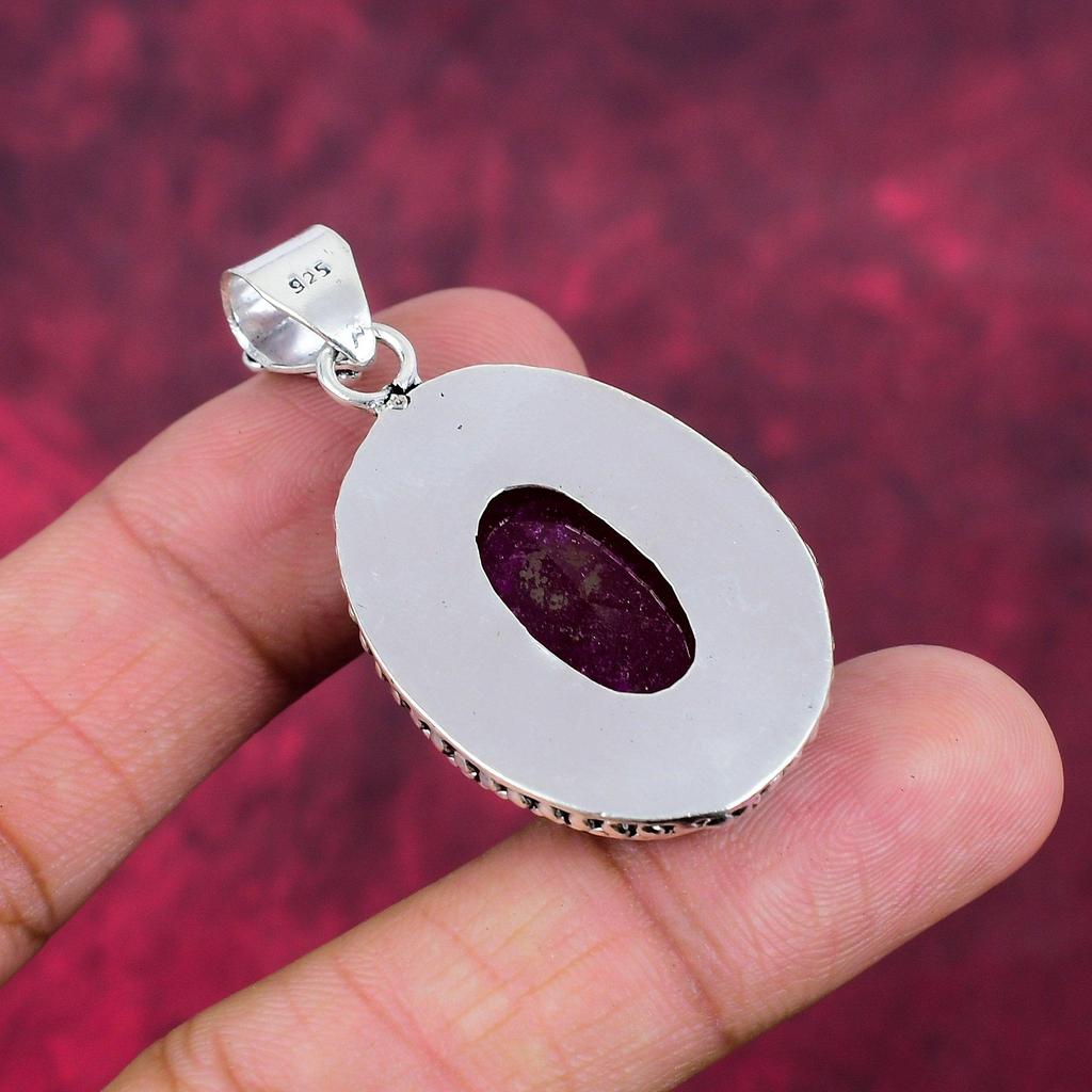 Ювелирные изделия с подвеской из рубина и зоизита, подвеска ручной работы из стерлингового серебра 925 пробы, ювелирные изделия новейшего дизайна