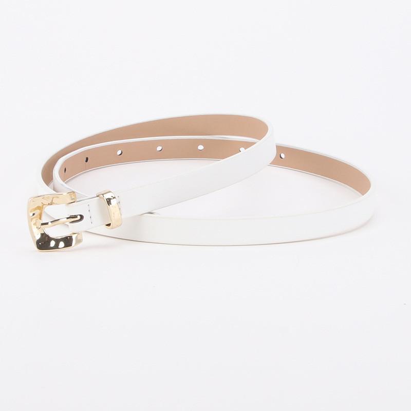 Korean Style Elegant Leather Belt For Dress And Jeans With Metallic Pin Buckle And Crocpattern Finish