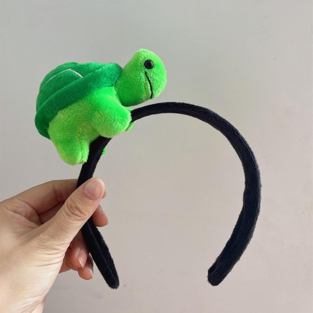 Cute Turtle Doll Plush Headband Wash Makeup Beach Vacation Hair Band Cartoon Animal Autumn Spring Headdress Hair Accessories