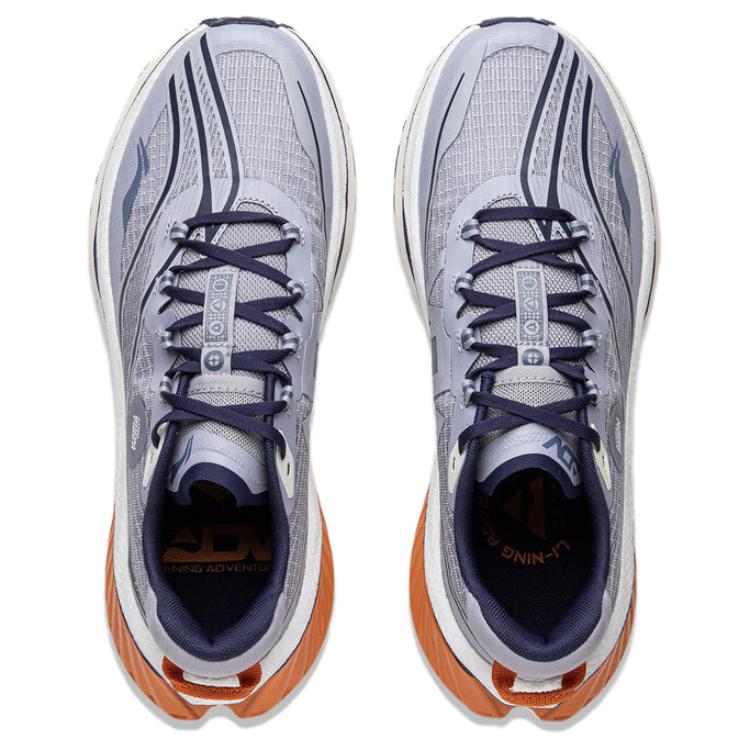 Li Ning De Lu V2 Нескользящие Амортизирующие Износостойкие Низкие Кроссовки для Трейлраннинга Мужские Голубино-серые ARNV001-3