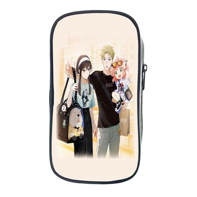 Семейный портативный пенал Spy X с героями мультфильмов Anya Forger, детская канцелярская сумка, большая вместительная сумка для хранения, школьная сумка-карандаш