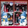 Santa Claus Stickers Blue Snowman Window Decorations Glass Static Stickers Christmas Decorations Snowflake Window Stickers