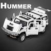 1/24 Hummer H2 Alloy Car Model Diecasts Metal Toys Vehicles High Simulation Sound Light Collection Kids Exclusive Birthday Gifts