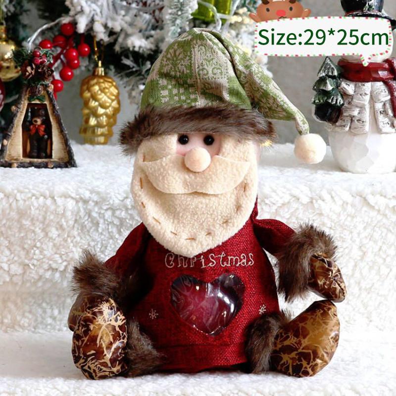 Christmas Doll Zipper Design Favors Bag Christmas Candy Bags with Santa Claus Snowman Elk Styles Kids Gift for Holiday Party Supplies