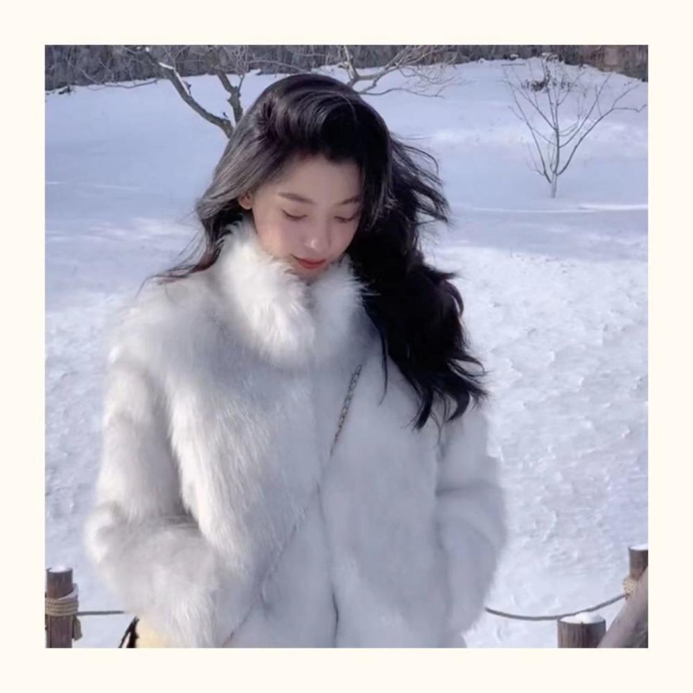 Женская зимняя шуба, короткий меховой топ, новая имитация лисьего меха, зимний топ
