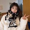 Yousheng Women Scarf Rhombus Pattern Knitted Scarf Double-Sided Warm Lightweight Winter Neck Warmer Outdoor Cycling Scarf